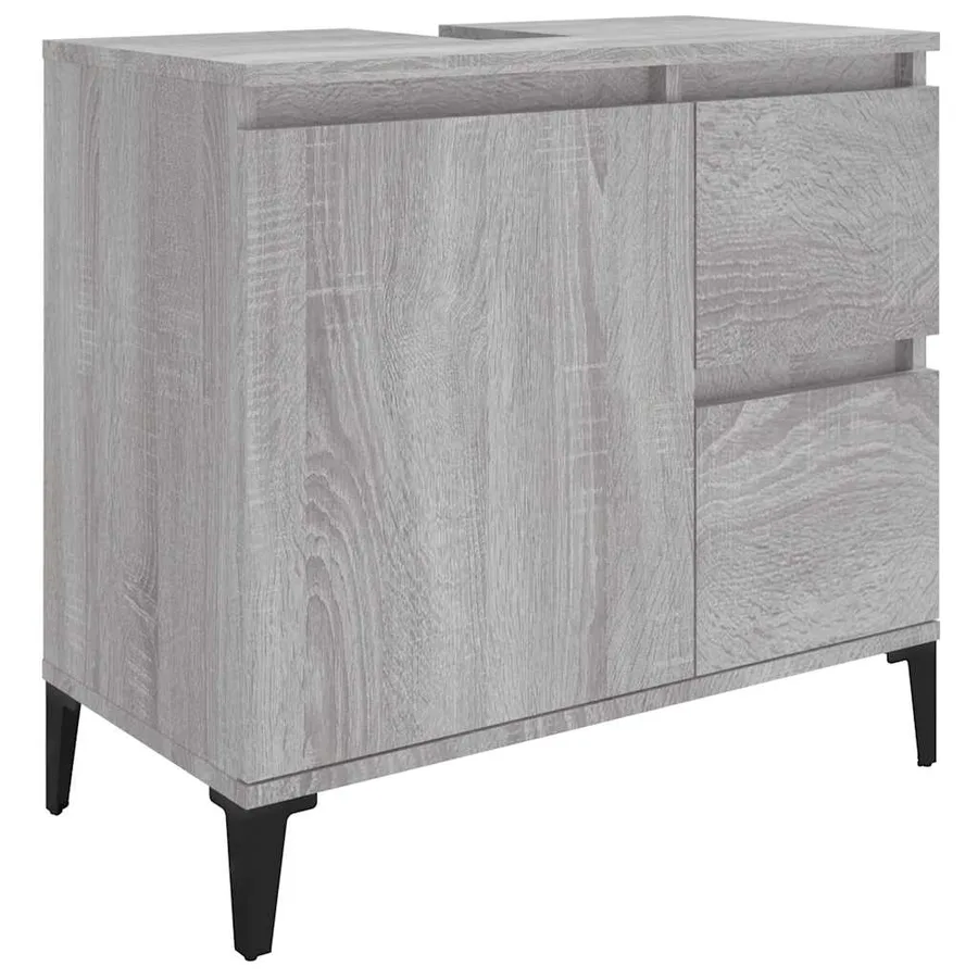 Armoire de bain sonoma gris 65x33x60 cm bois d'ingénierie - 2
