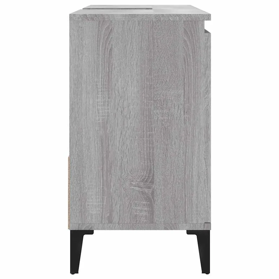 Armoire de bain sonoma gris 65x33x60 cm bois d'ingénierie - 8