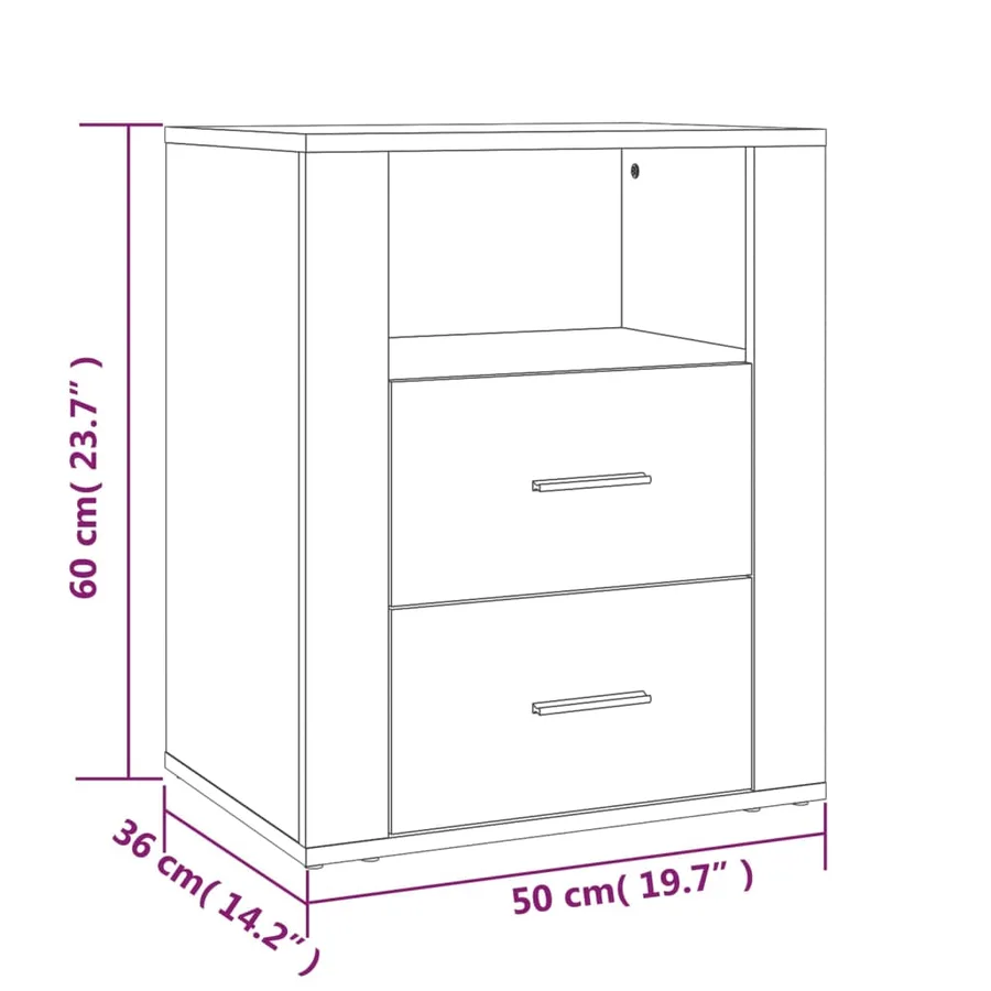 Table de chevet Chêne sonoma 50x36x60 cm Bois d'ingénierie - 10