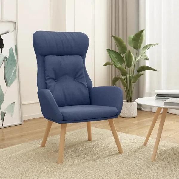 Chaise de relaxation Bleu Tissu