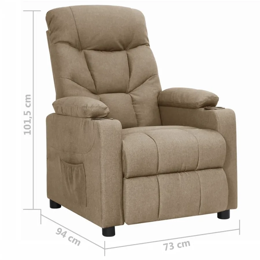 Fauteuil inclinable Taupe Tissu - 9