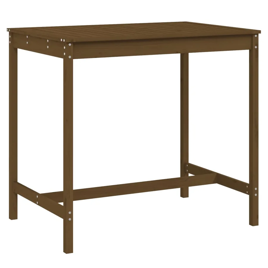 Table de jardin marron miel 121x82,5x110 cm bois massif de pin - 2