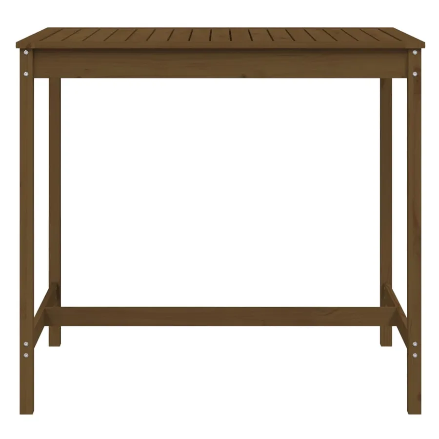Table de jardin marron miel 121x82,5x110 cm bois massif de pin - 4