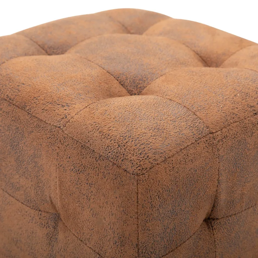 Tables de chevet 2 pcs Marron 30x30x30 cm Similicuir daim - 4