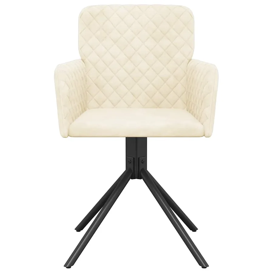 Chaises pivotantes à manger lot de 2 Crème Velours - 4