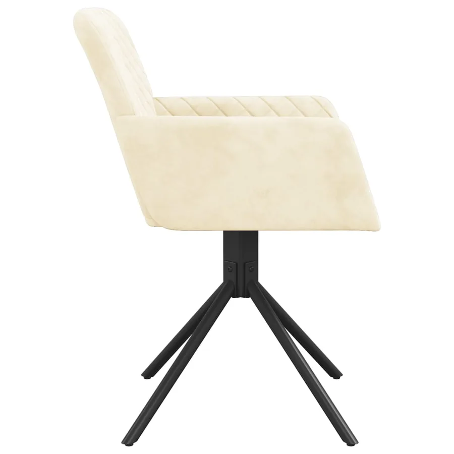 Chaises pivotantes à manger lot de 2 Crème Velours - 5