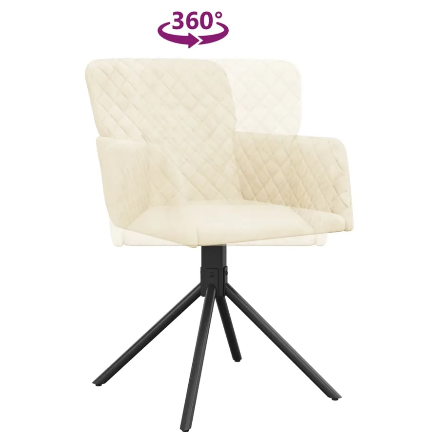 Chaises pivotantes à manger lot de 2 Crème Velours - 8