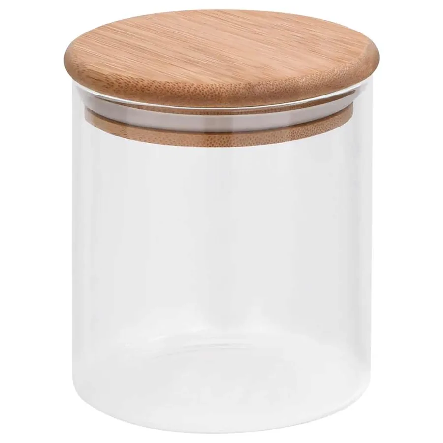 Pots de conservation en verre couvercle en bambou 10 pcs 600 ml - 2