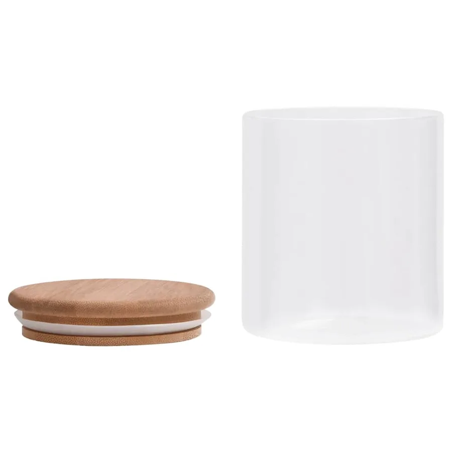 Pots de conservation en verre couvercle en bambou 10 pcs 600 ml - 4