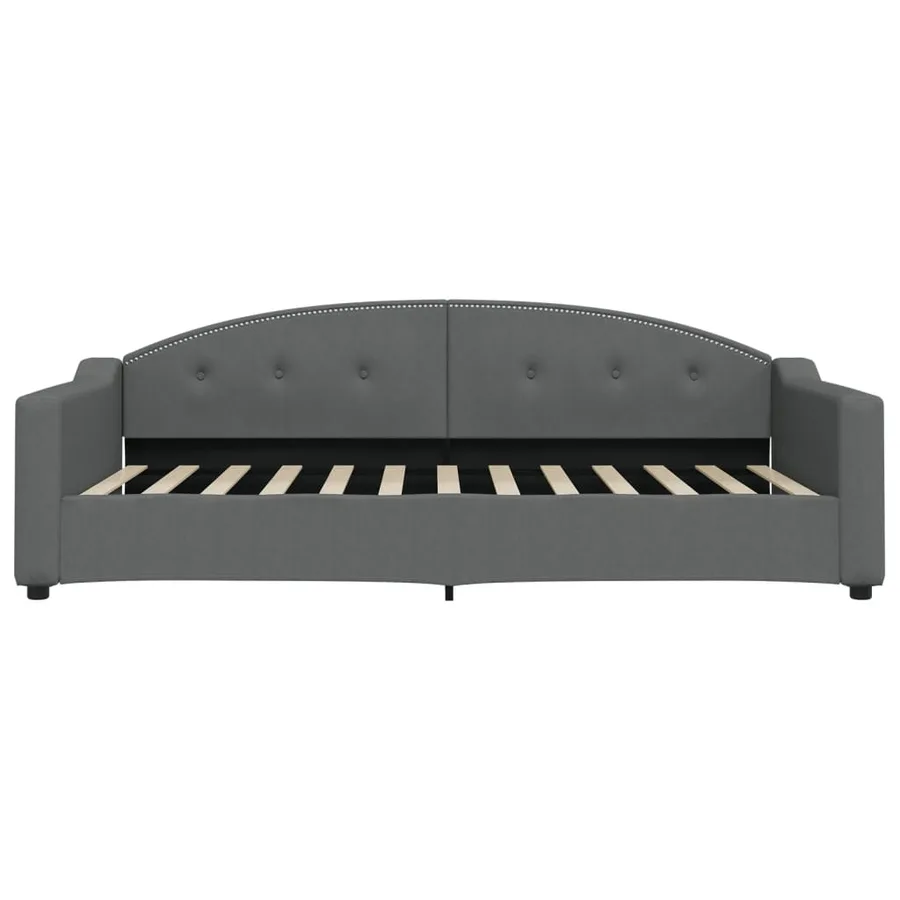 Lit de jour avec matelas gris foncé 100x200 cm tissu - 4