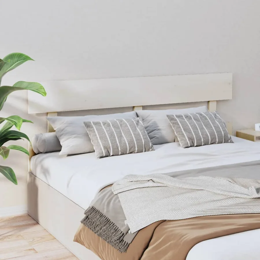 Tête de lit Blanc 164x3x81 cm Bois massif de pin - 4