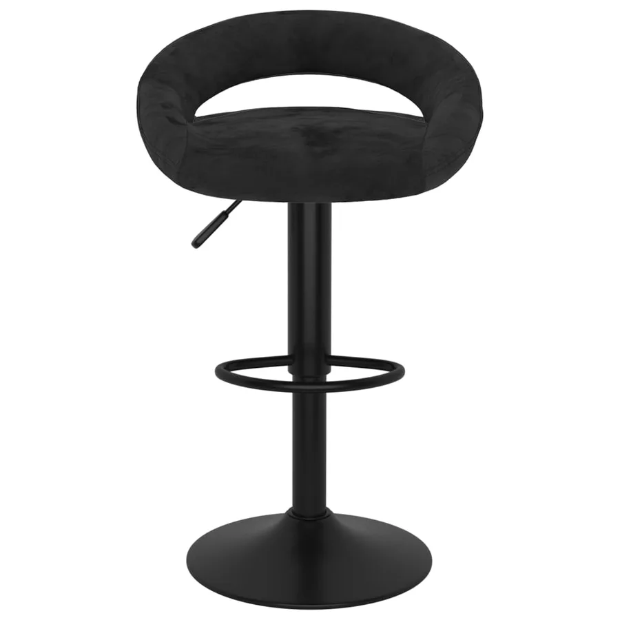 Tabourets de bar lot de 2 noir velours - 3