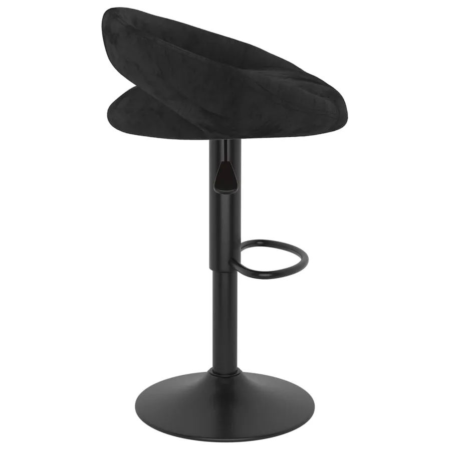 Tabourets de bar lot de 2 noir velours - 4