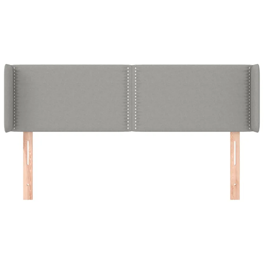 Tête de lit avec oreilles Gris clair 147x16x78/88 cm Tissu - 3
