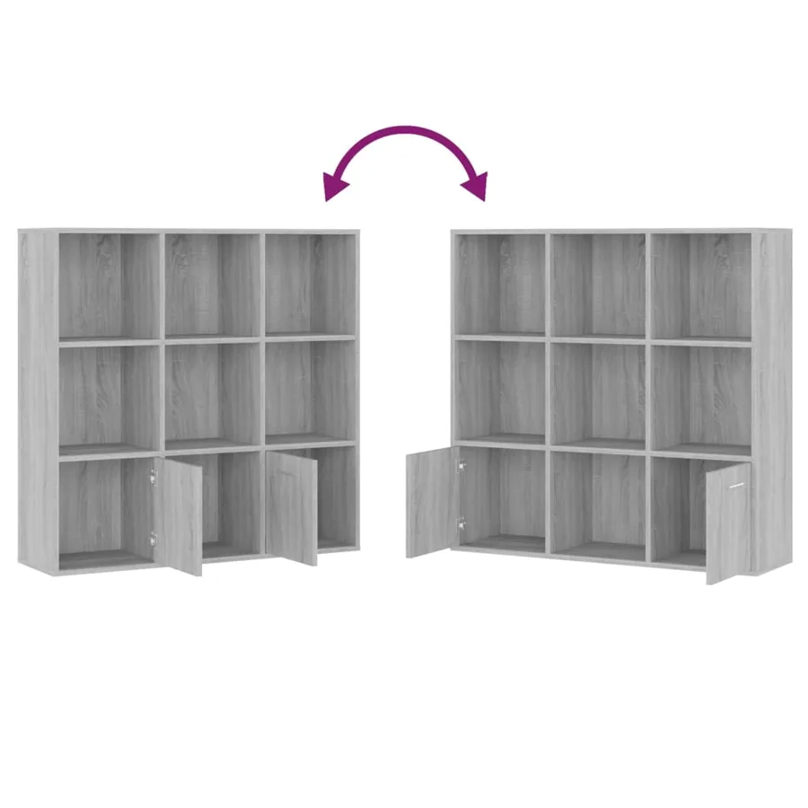 Armoire à livres Sonoma gris 98x30x98 cm - 5