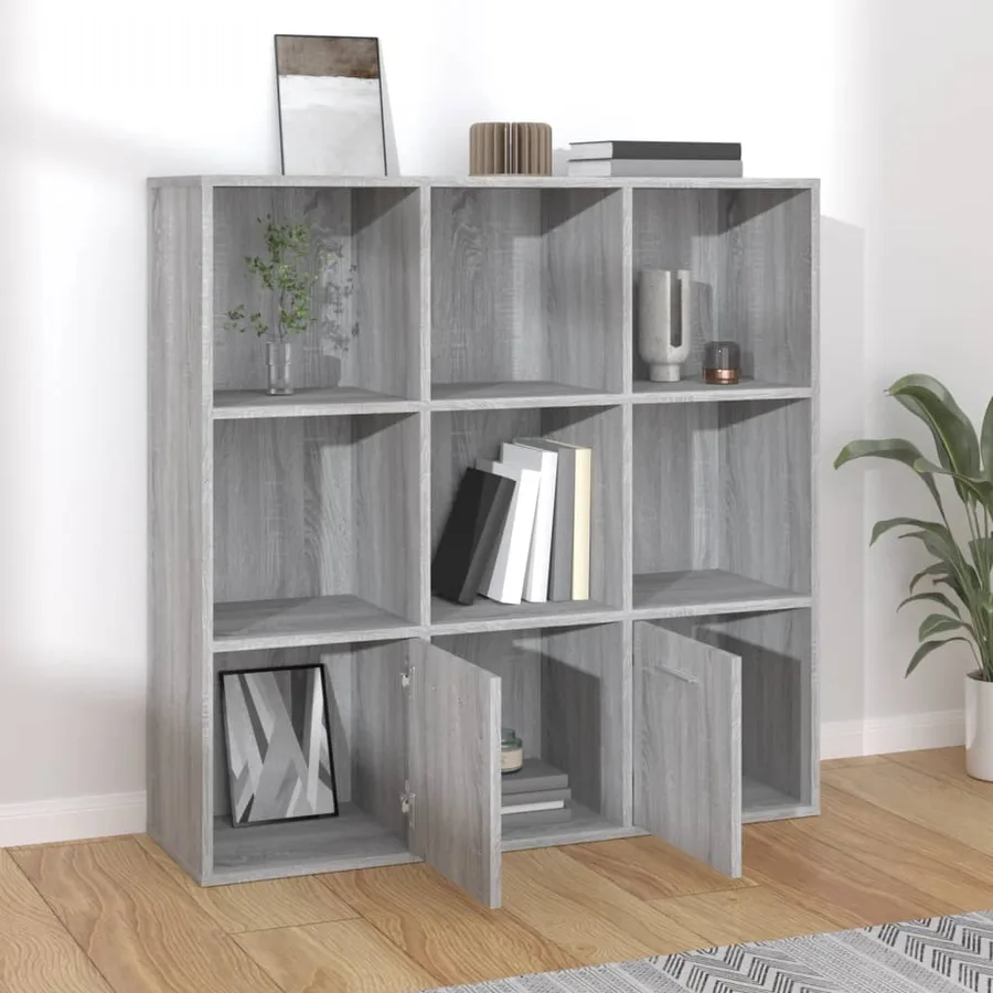 Armoire à livres Sonoma gris 98x30x98 cm - 7