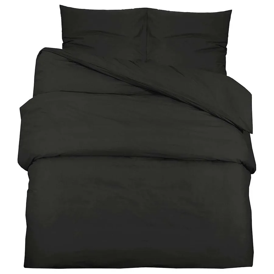 Ensemble de housse de couette Noir 135x200 cm Coton - 2