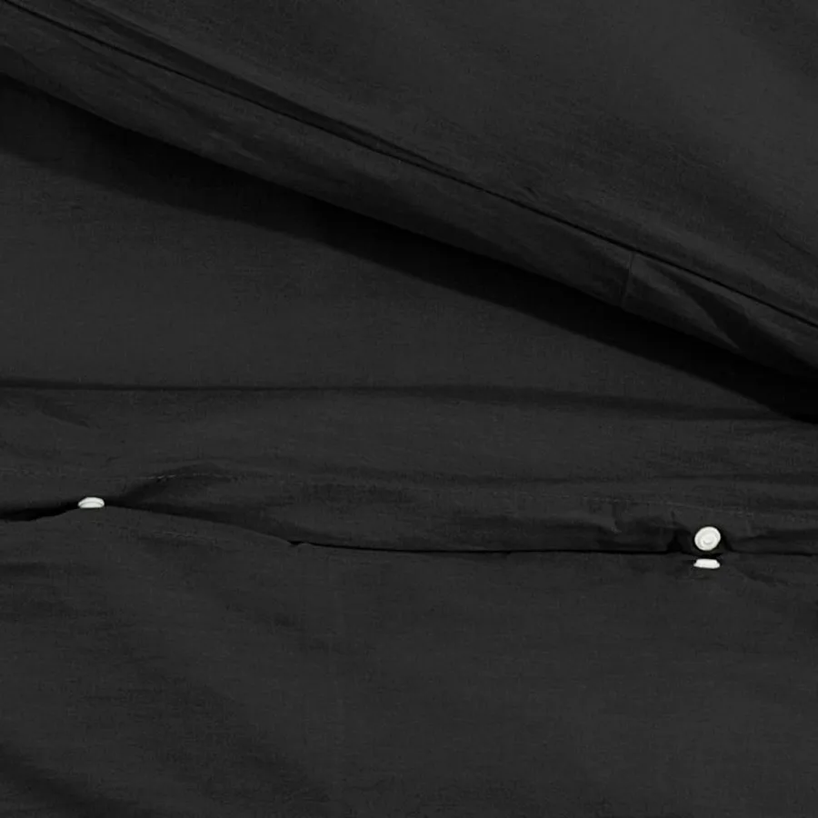 Ensemble de housse de couette Noir 135x200 cm Coton - 8