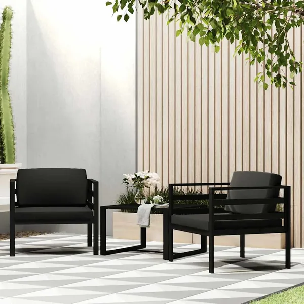 Canapé simple avec coussins Aluminium Anthracite