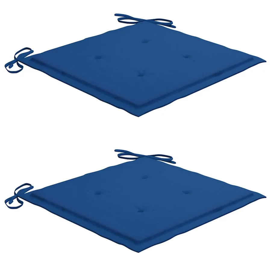 Chaises de jardin avec coussins lot de 2 Teck solide et acier - 7