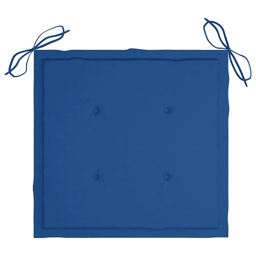 Chaises de jardin avec coussins lot de 2 Teck solide et acier - 9