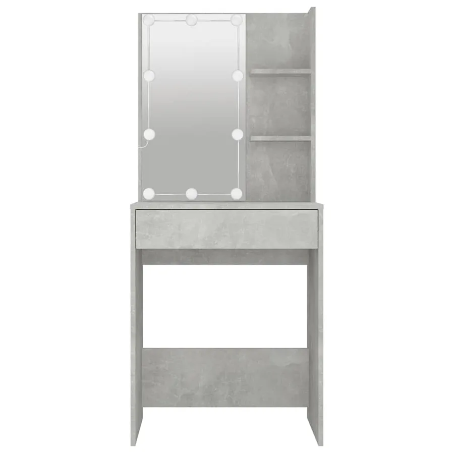 Coiffeuse avec LED Gris béton 60x40x140 cm - 5