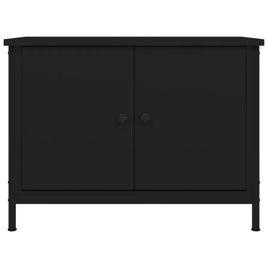 Meuble TV avec portes noir 60x35x45 cm bois d'ingénierie - 5