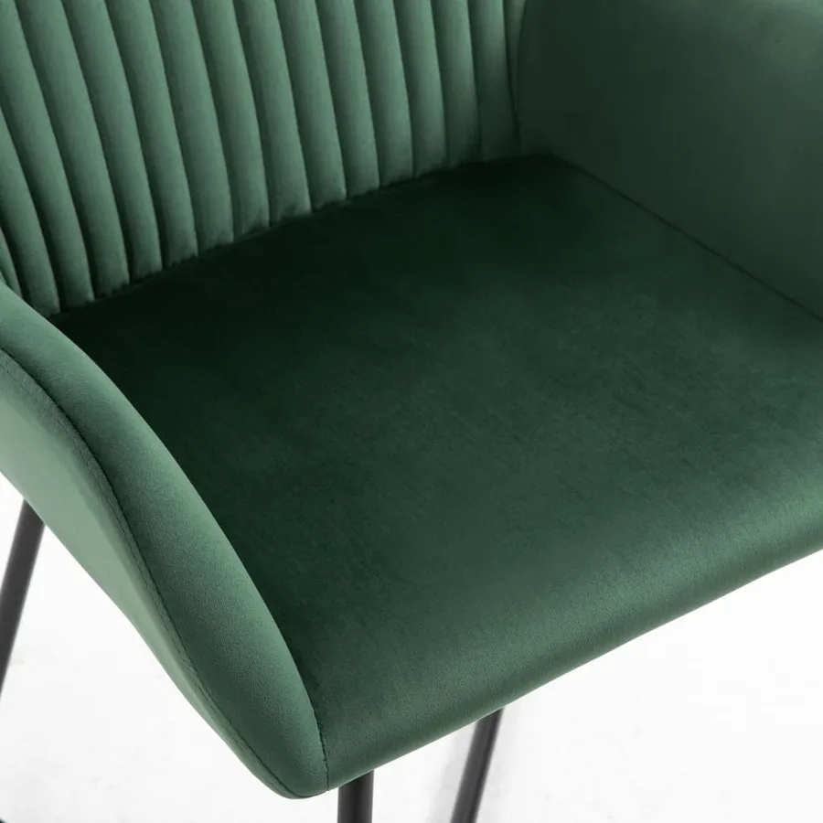 Chaises à manger lot de 4 vert velours - 6