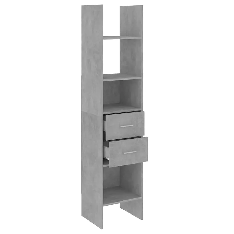 Bibliothèque Gris béton 40x35x180 cm Bois d’ingénierie - 3