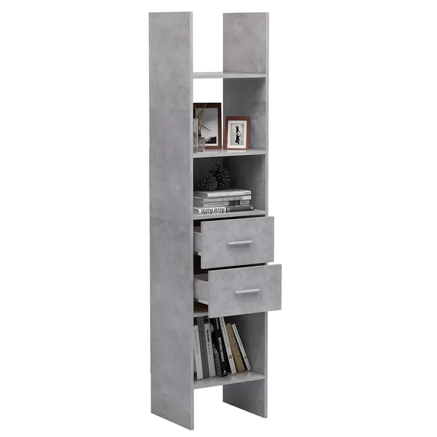 Bibliothèque Gris béton 40x35x180 cm Bois d’ingénierie - 7