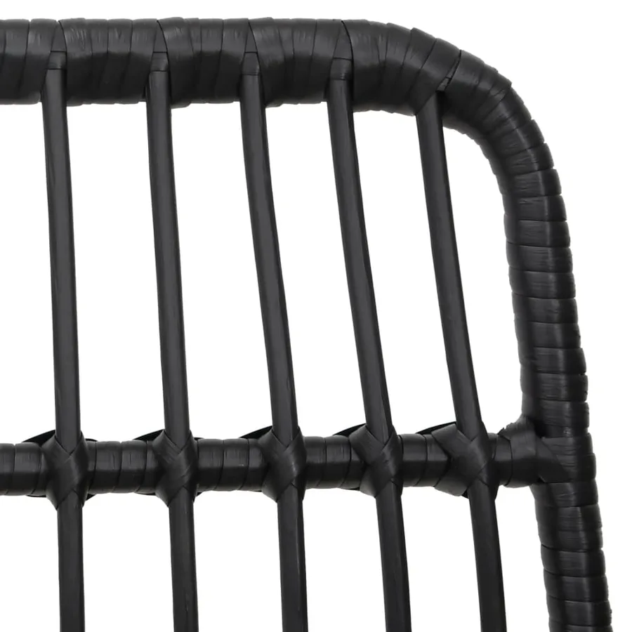 Ensemble à manger de jardin 7 pcs Noir Résine tressée - 6