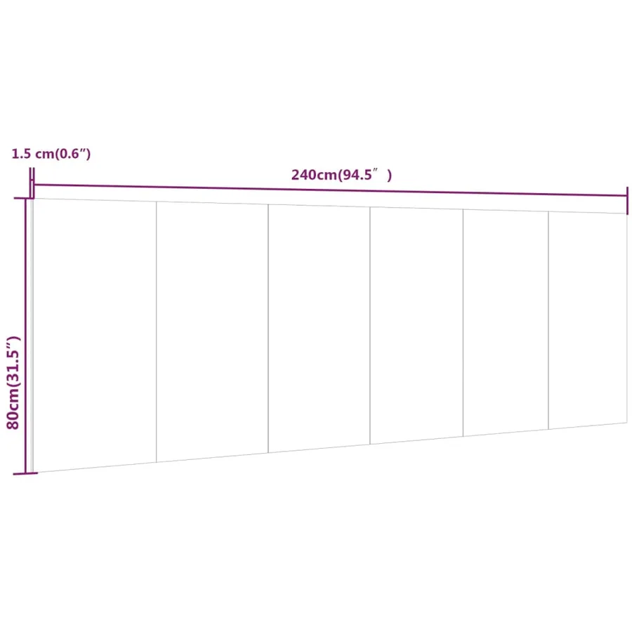 Tête de lit murale Chêne fumé 240x1,5x80 cm Bois d'ingénierie - 8