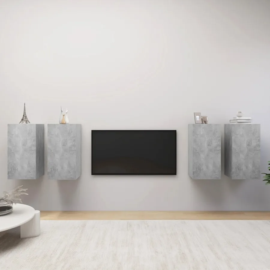 Meubles TV 4 pcs Gris béton 30,5x30x60 cm Bois d'ingénierie
