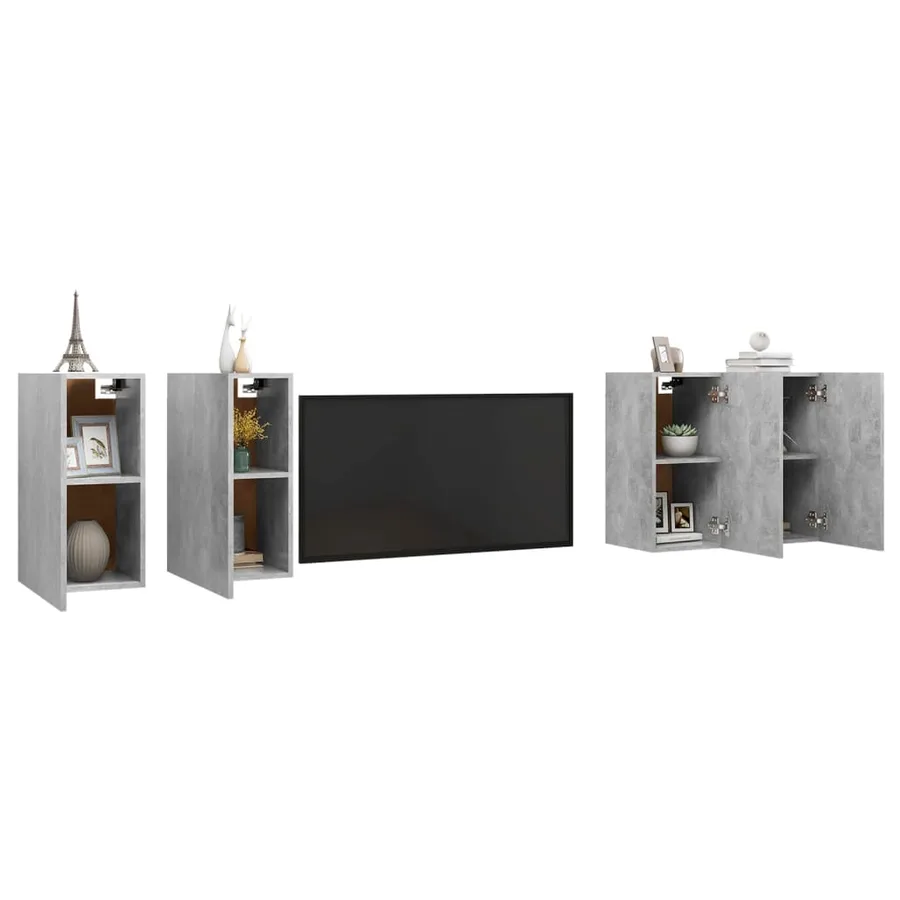 Meubles TV 4 pcs Gris béton 30,5x30x60 cm Bois d'ingénierie - 3
