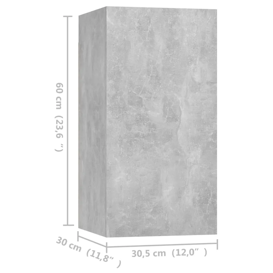 Meubles TV 4 pcs Gris béton 30,5x30x60 cm Bois d'ingénierie - 5