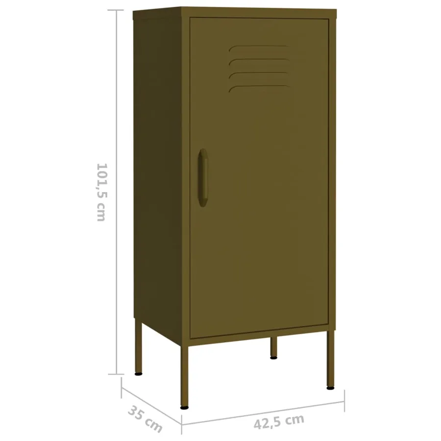 Armoire de rangement Vert olive 42,5x35x101,5 cm Acier - 8