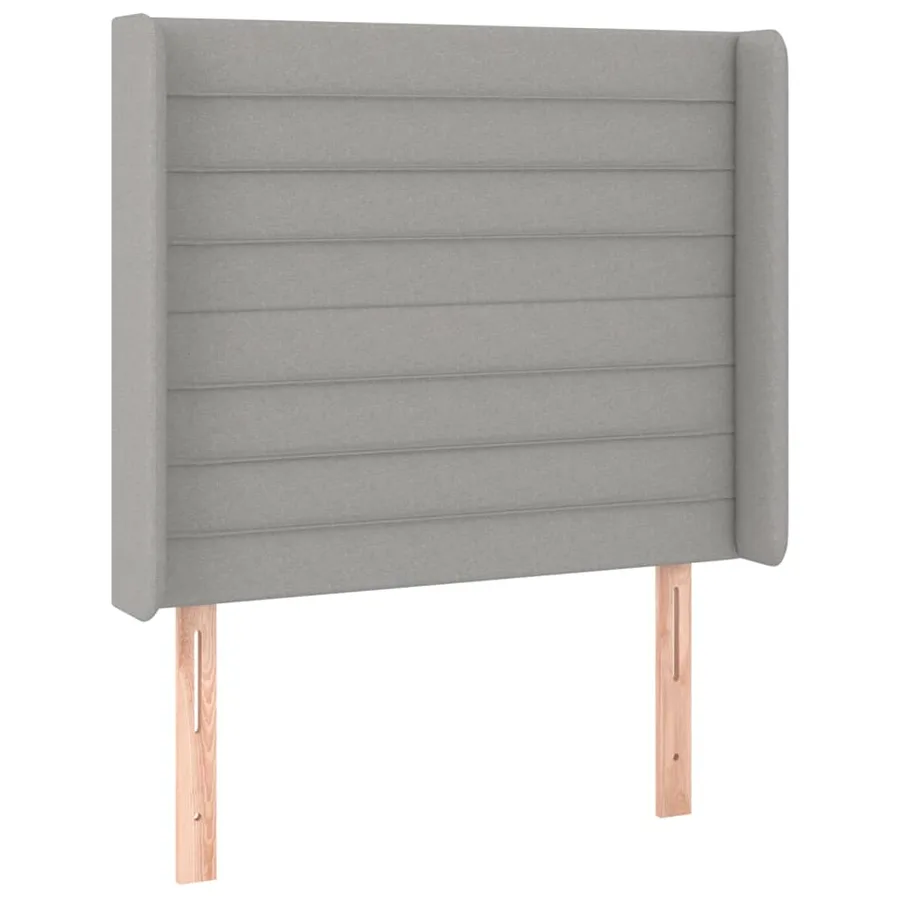 Tête de lit avec oreilles Gris clair 103x16x118/128 cm Tissu - 2