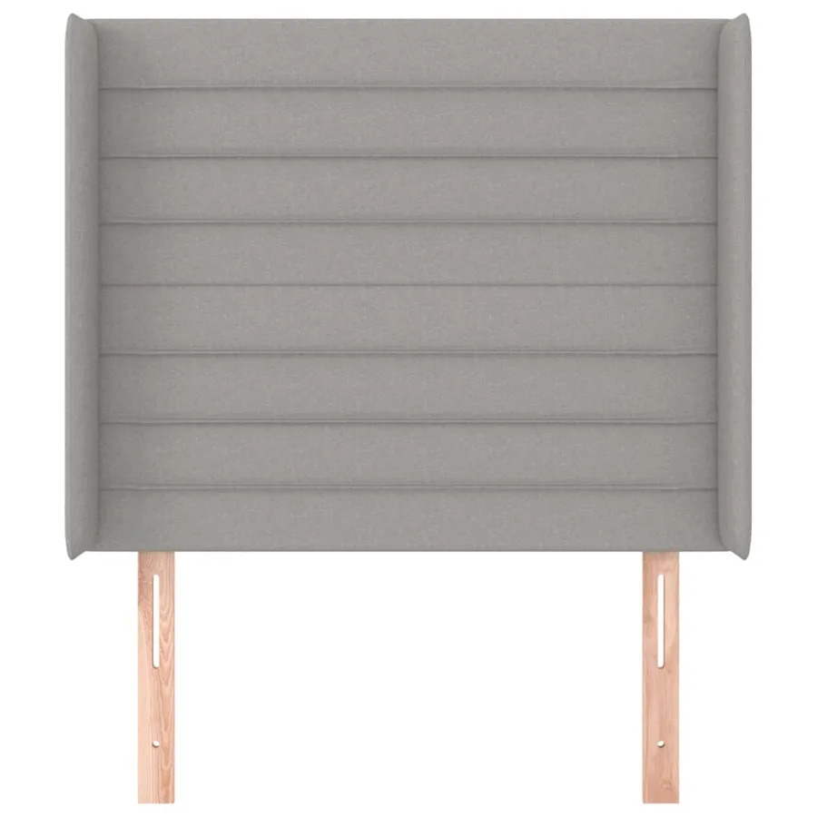 Tête de lit avec oreilles Gris clair 103x16x118/128 cm Tissu - 3