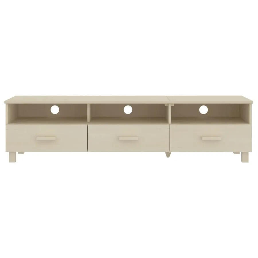 Meuble TV HAMAR Marron miel 158x40x40 cm Bois massif de pin - 3