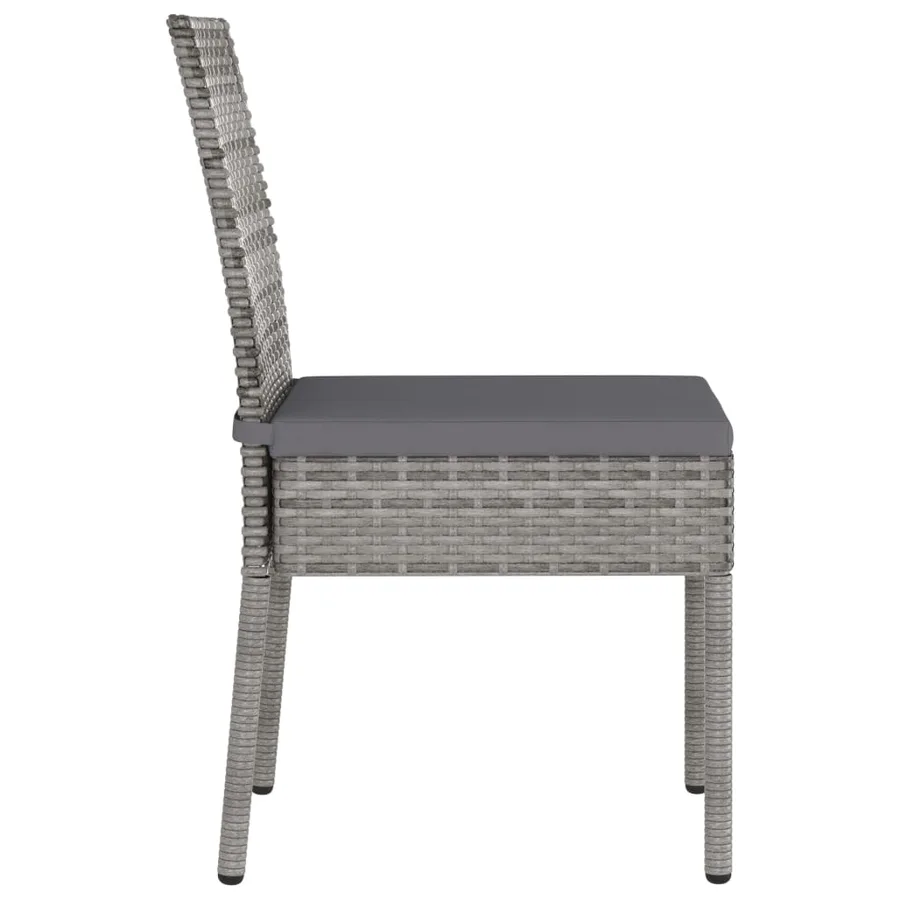 Chaises à manger de jardin lot de 2 Résine tressée Gris - 3