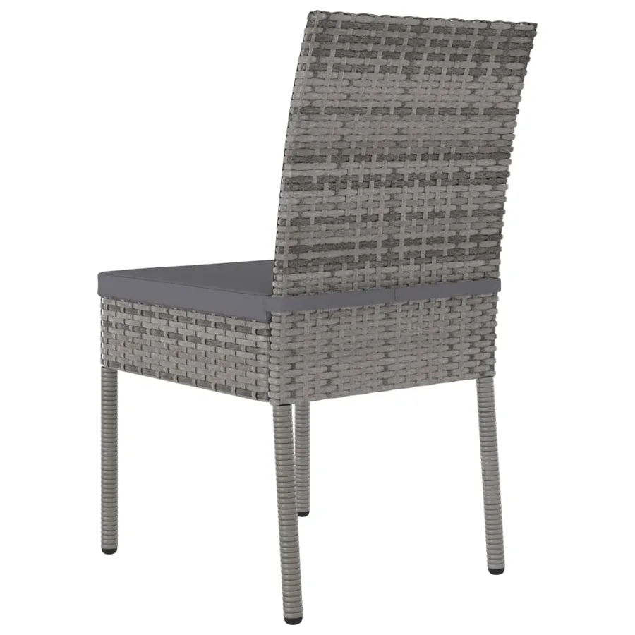 Chaises à manger de jardin lot de 2 Résine tressée Gris - 4