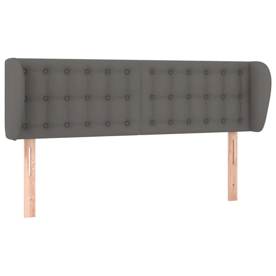 Tête de lit avec oreilles Gris 147x23x78/88 cm Similicuir - 2