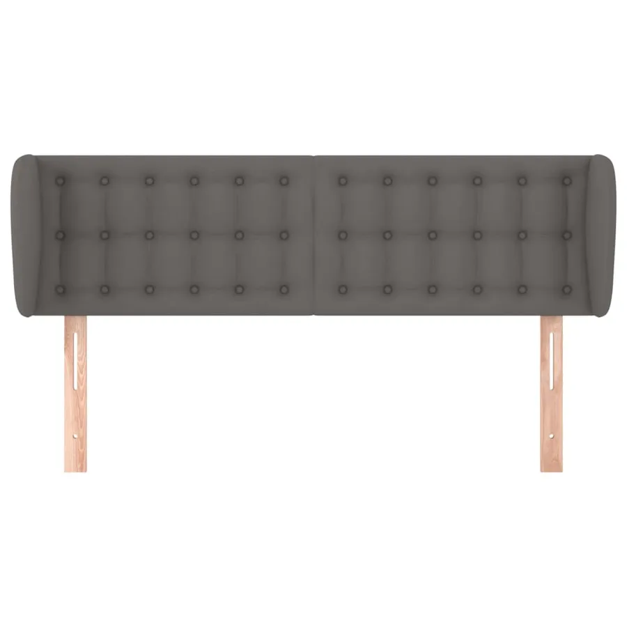 Tête de lit avec oreilles Gris 147x23x78/88 cm Similicuir - 3