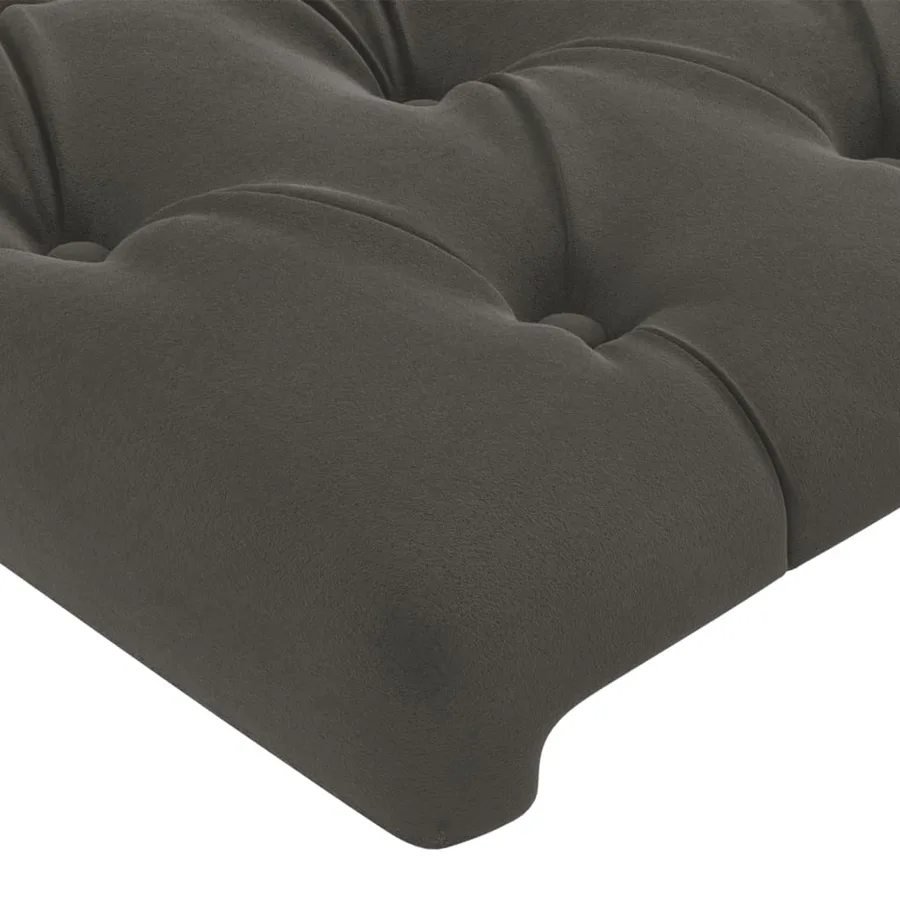 Tête de lit à LED Gris foncé 163x16x118/128 cm Velours - 5