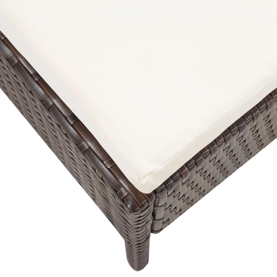 Salon de jardin 5 pcs avec coussins Résine tressée Marron - 10