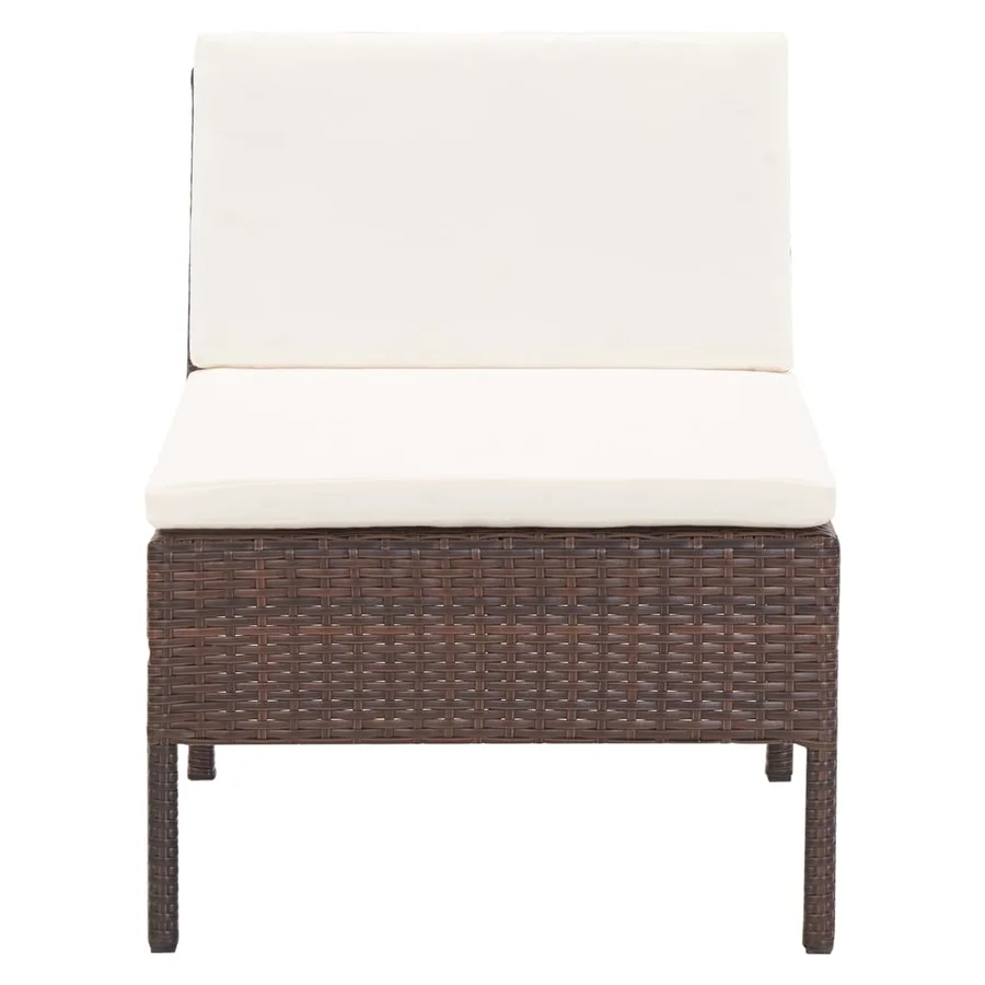Salon de jardin 5 pcs avec coussins Résine tressée Marron - 4