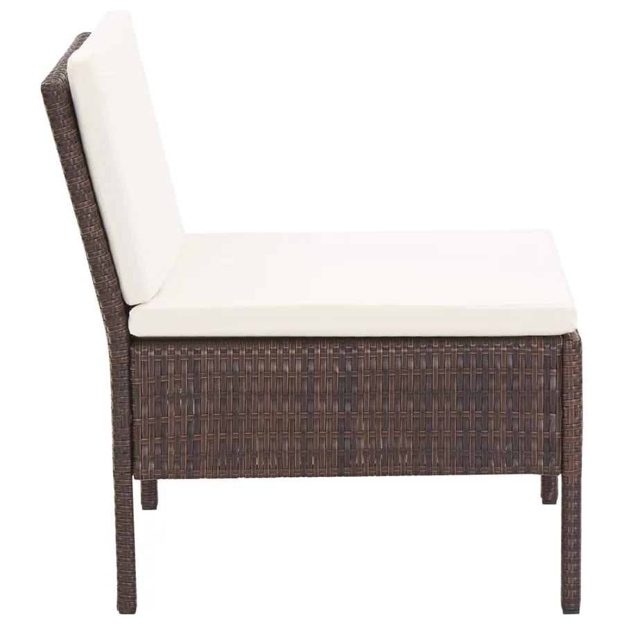 Salon de jardin 5 pcs avec coussins Résine tressée Marron - 5