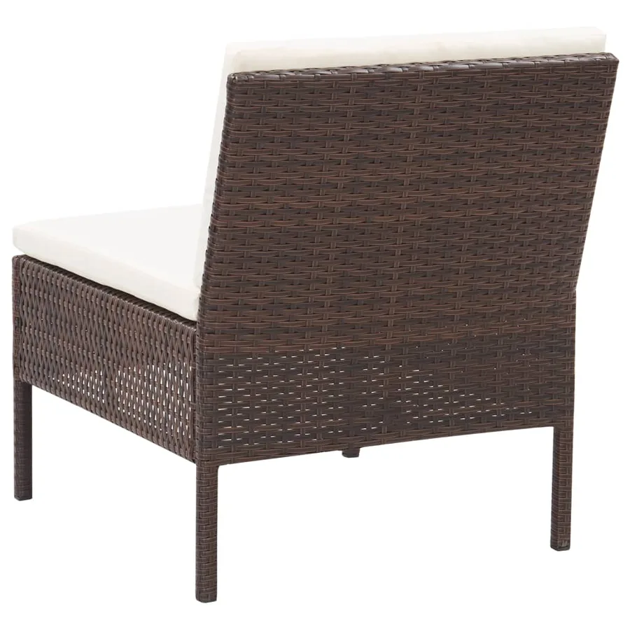 Salon de jardin 5 pcs avec coussins Résine tressée Marron - 6