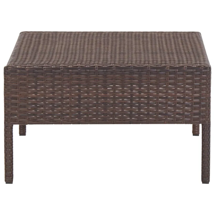 Salon de jardin 5 pcs avec coussins Résine tressée Marron - 9