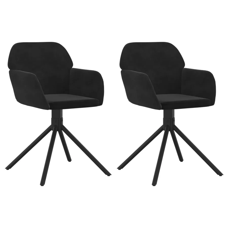 Chaises pivotantes à manger lot de 2 Noir Velours - 2